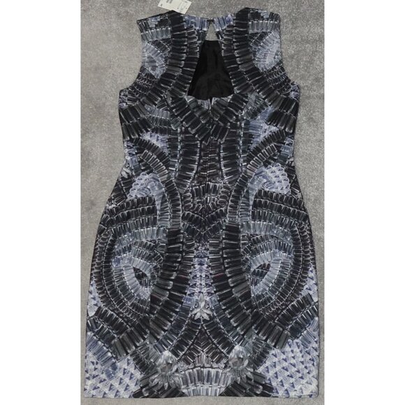 H&M Sheath Dress Women's Size 12 Black White Sleeveless Knee Length Open Back - Picture 5 of 9